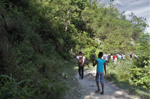 People walking on a trail